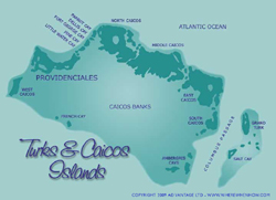 Click here for maps of the Turks and Caicos Islands, detailed maps of Providenciales, Middle Caicos and North Caicos