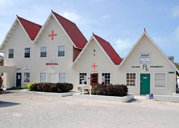 A photograph of the Associated Medical Services building on Leeward Highway, Providenciales (Provo), Turks and Caicos Islands