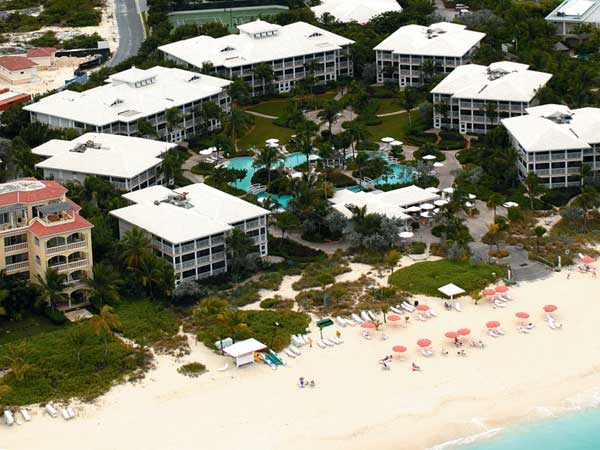 A photograph of the Ocean Club West Resort, Grace Bay Beach, Providenciales (Provo), Turks and Caicos Islands, British West Indies
