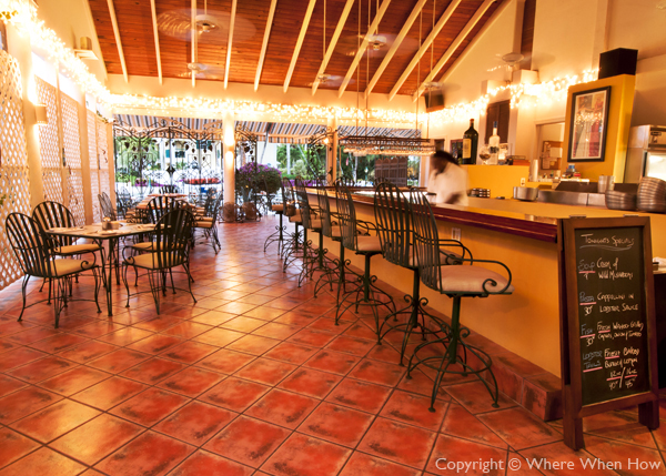 A photograph of Baci Ristorante in Harbour Towne at Turtle Cove, Providenciales (Provo), Turks and Caicos Islands.
