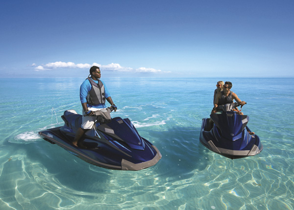 A photograph of jet skis, Providenciales (Provo), Turks and Caicos Islands.