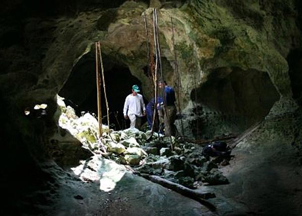 A photograph of a cave opening on East Caicos, Turks and Caicos Islands.