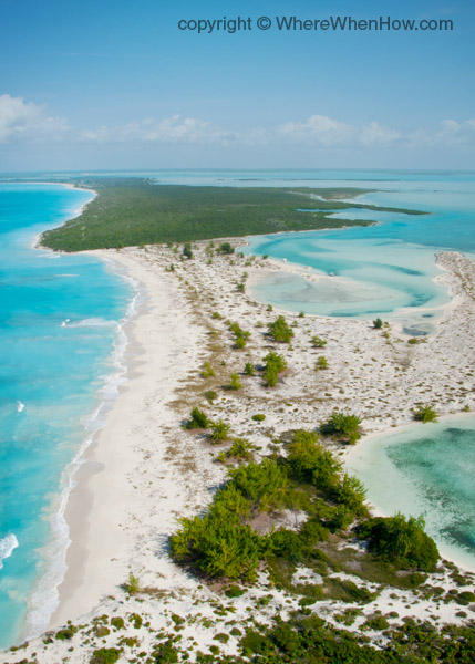 A photograph of Little Water Cay and Water Cay, Turks and Caicos Islands.